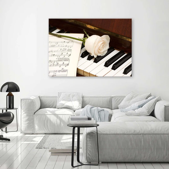 Canvas Print Music Piano Rose Sheet Music