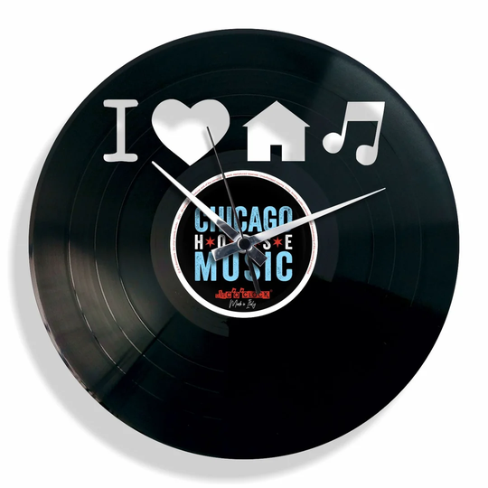I Love House Music Vinyl for DJs and House Music Producers 30cm Silent Wall Clock