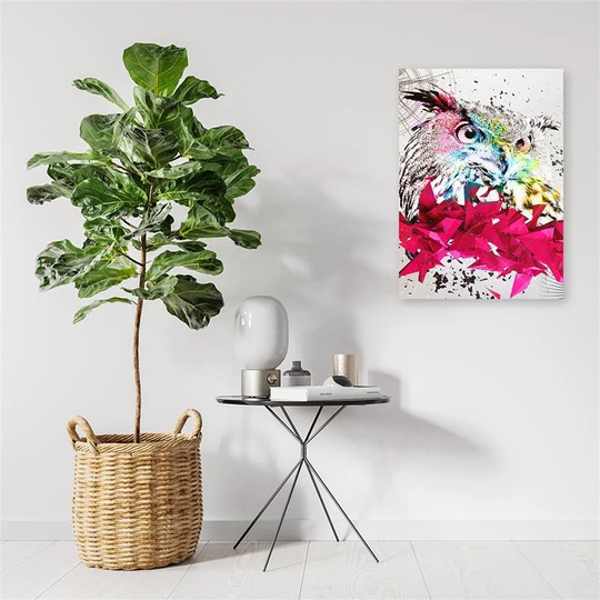 Canvas Print Colourful Owl Abstract