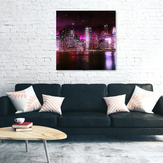Canvas Print, Violet City And Architecture
