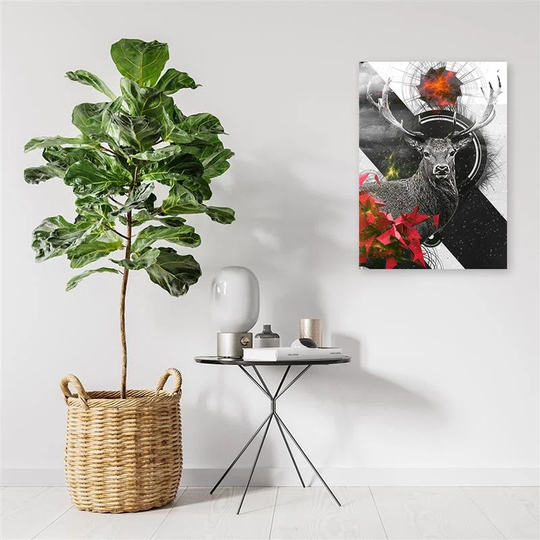 Canvas Print Deer Abstract Coloured
