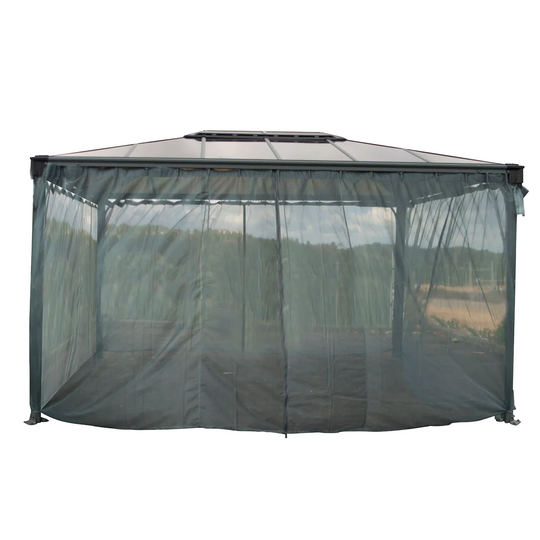Palram - Canopia Canopia by Palram Martinique Rectangular Gazebo Netting Set- Grey