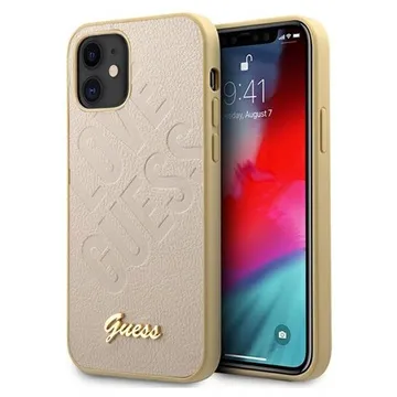 Guess Iridescent Love iPhone 12 Mini Hybrid Case - Gold