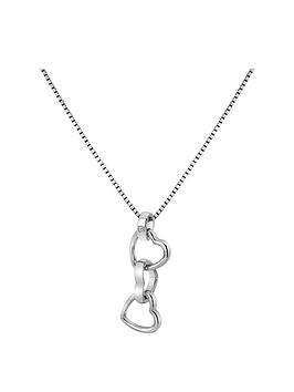Hot Diamonds Trio Triple Heart Pendant, Silver, Women