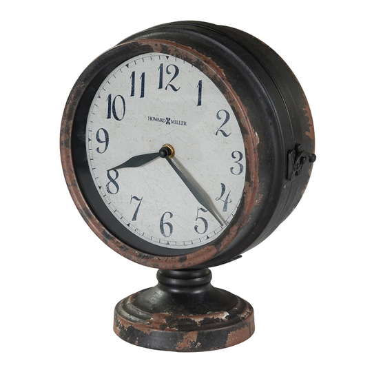 Cramden Industrial Analog Metal Quartz Tabletop Clock in Black