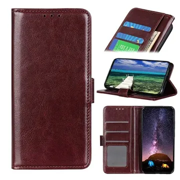 Motorola Moto G200 5G Wallet Case with Magnetic Closure - Brown