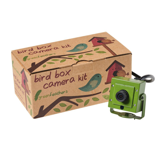 (No Power Extension) Green Feathers Wildlife HD 1080p IP PoE Bird Box Camera Power Over Ethernet with Mobile, PC and Tablet Access