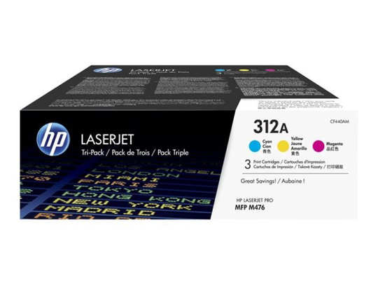 HP 312A 3 Pack Colour Toner Cartridges - CF440AM
