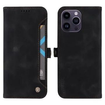 Yikatu YK-002 iPhone 14 Pro Max Wallet Case with Card Slot - Black