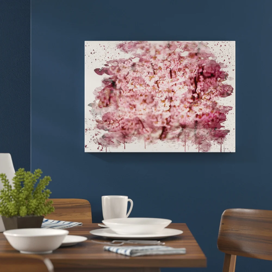 'Japanese Cherry Blossom Pink Tree' Graphic Art Print Poster
