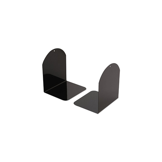 Universal Bookends with Magnetic Base, 6 x 5 x 7, Metal, Black