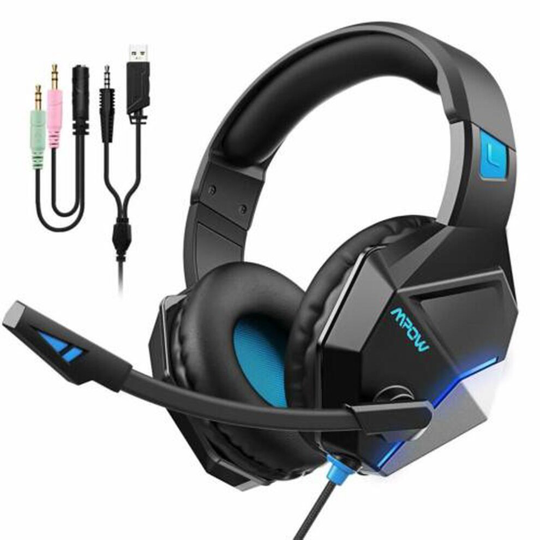 (Blue) MPOW EG10 Gaming Headset Stereo Mic HeadPhones 3D