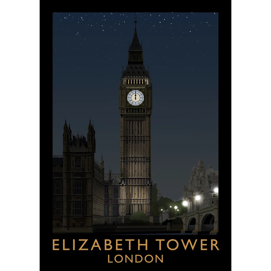 Elizabeth Tower 2 by Richard O'Neil - Graphic Art Print on Paper