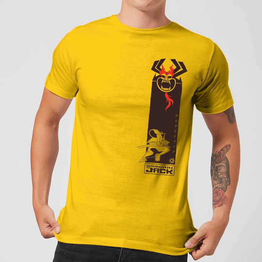 Samurai Jack Samurai Stripe Men's T-Shirt - Yellow - XS