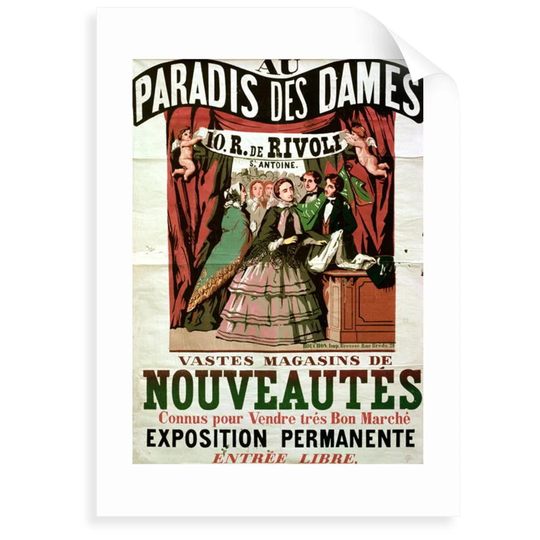 Poster Advertising Au Paradis Des Dames Parisian Shop - Advertisements Print
