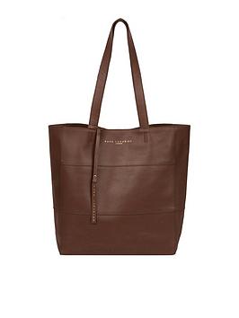 Pure Luxuries London Ashurst Large Magnetic Open Top Leather Tote Bag - Ombre Chestnut