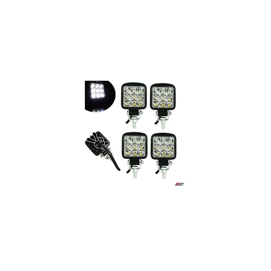 4x White Square 9 Led Drl Mini Daytime Running Lights Car Tail Fog Day Driving