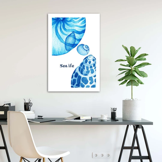 Poster, Seashells And The Inscription Sea Life