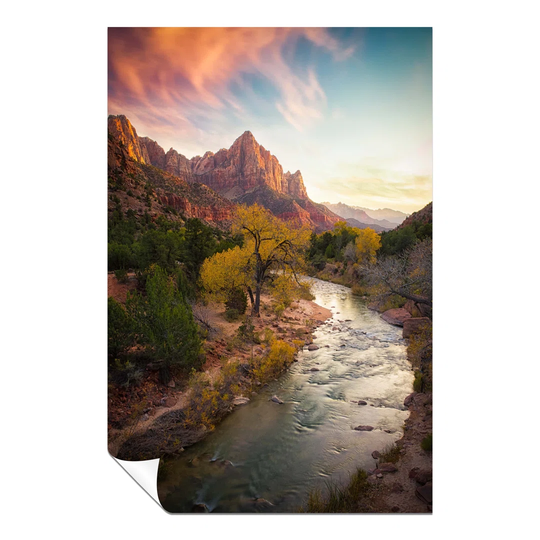 Panther Print Fine Art Prints Beautiful Sunset In Zion National Park Artistic Unframed Poster, Pictures For Home Walls, Bedroom, Living Room & Bathroo
