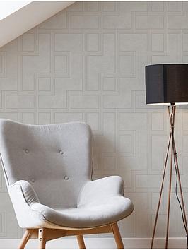 Boutique Gilded Greek Key Pearl Wallpaper