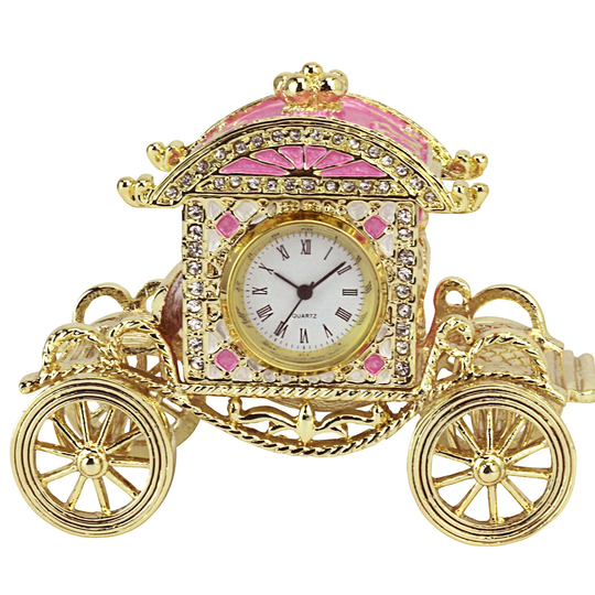 Romanov Enameled Carriage Tabletop Clock