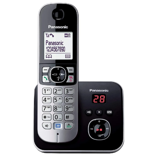 Panasonic KX-TG6821EB DECT Cordless Telephone with Answer Machine & Large LCD Display - Single