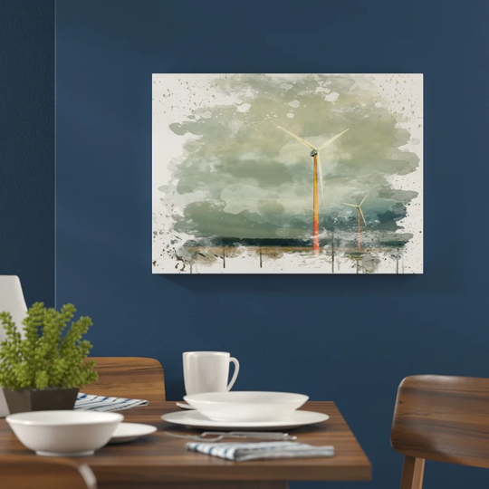 'Landscape Windmill' Graphic Art Print Poster