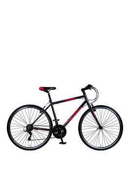 Falcon Monza Mens 20 inch Frame 700c Wheel Sports Hybrid Bike, Black, Men