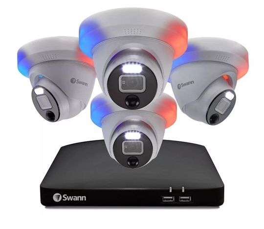 Smart Security 4K CCTV System: 8-Channel 2TB HDD DVR, 4 x 4K Enforcer Dome Camera. Works with Alexa, Google Assistant & Swann Security - SWDVK-856804DE-EU