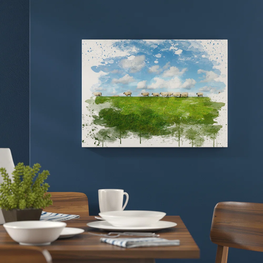 'Sheep Flock' Graphic Art Print Poster