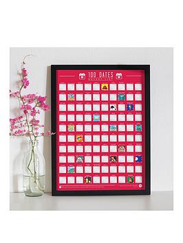 Gift Republic 100 Dates Bucket List Scratch-Off Poster
