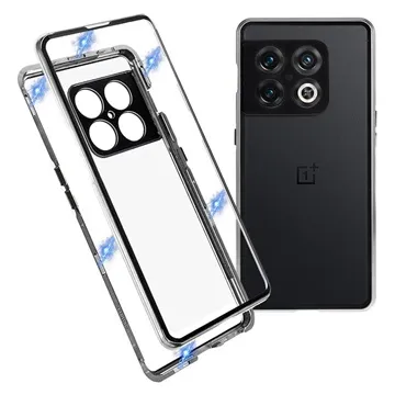 OnePlus 10 Pro Magnetic Case with Tempered Glass - Silver