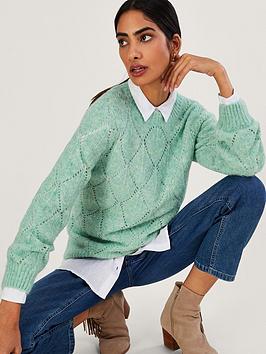 Monsoon Diamond Stitch Longline Jumper