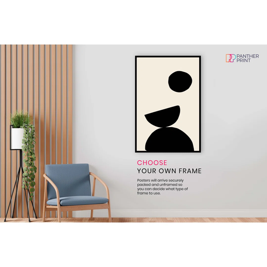 Panther Print Fine Art Prints Abstract Minimalist Black Shapes Artistic Unframed Poster, Pictures For Home Walls, Bedroom, Living Room & Bathroom Deco