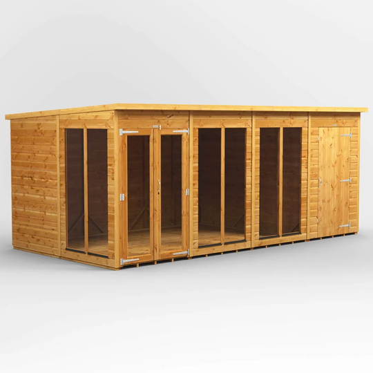 16X8 Power Pent Summerhouse Combi Including 4Ft Side Store
