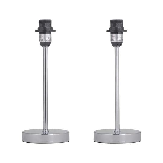 Shanahan 26Cm Polished Chrome Table Lamp Base Set