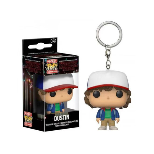 (Dustin Keychain) Stranger Things Backpack School bag Unisex Travel Laptop Backpack keychain