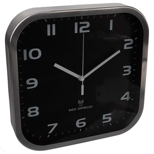 Perel Wall Clock 27 x 27cm Black/Grey
