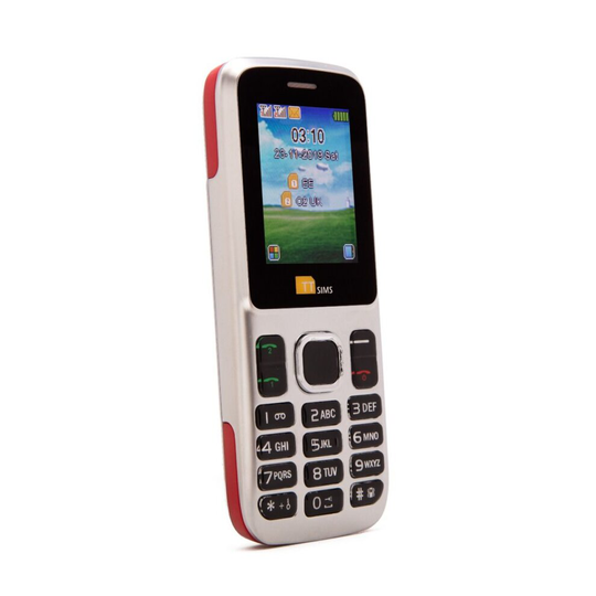 (Unlocked, Red) TTsims TT130 Dual Sim