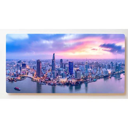 Backlight Motif Wall Picture Vietnam Skyline Magnetic Cork Board