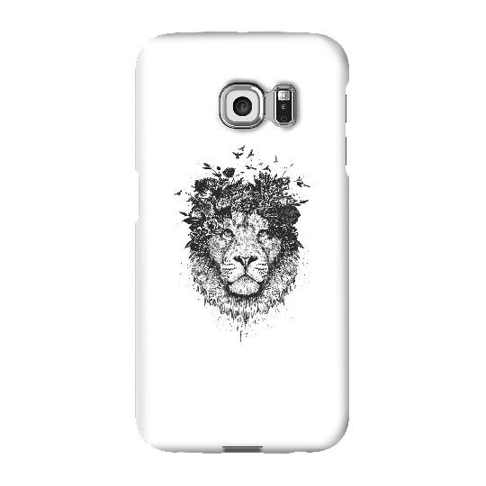 Balazs Solti Lion And Flowers Phone Case for iPhone and Android - Samsung S6 Edge - Snap Case - Gloss