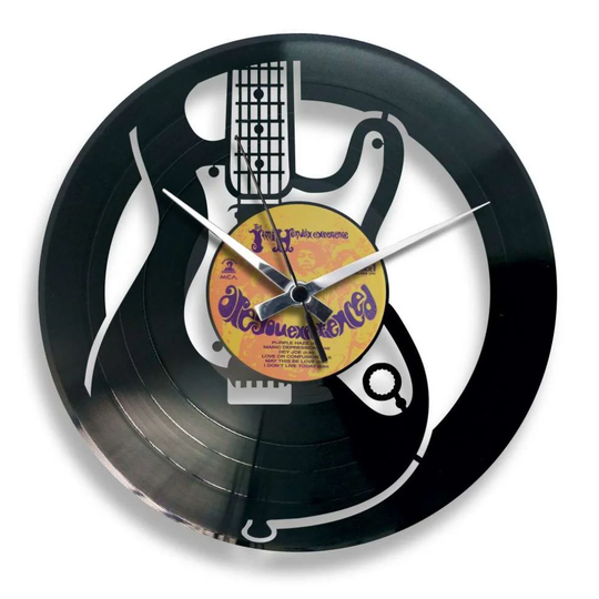 Vinyl with Electric Guitar 30cm Silent Wall Clock