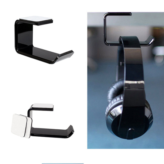 Headphone Holder Hanger Tape Hook Under Desk Headsets Wall Mount