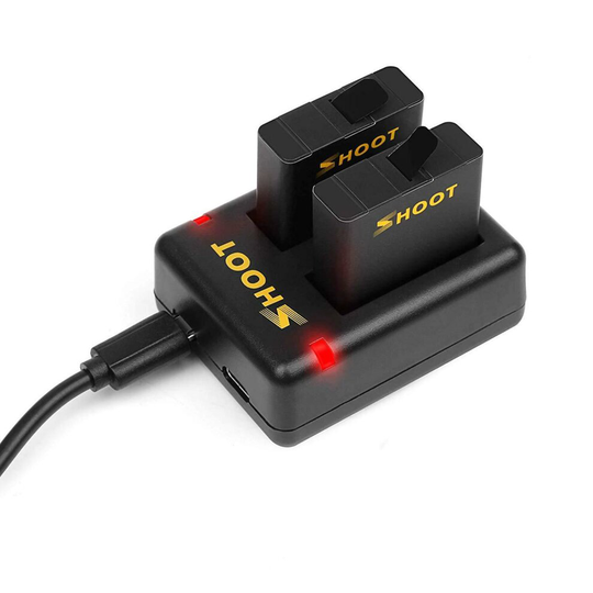 2-Pack Rechargeable Replacement Battery+USB Dual Charger for Gopro Hero 8 7 Black 6 5 Action Camera