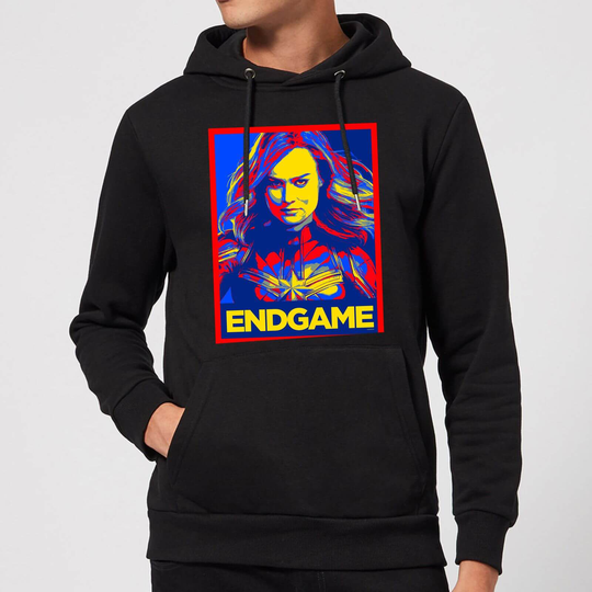 Avengers Endgame Captain Marvel Poster Hoodie - Black - XL - Black