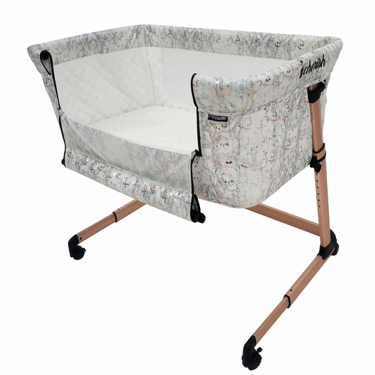 My Babiie Dani Dyer Rose Gold Marble Bedside Crib