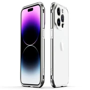 Polar Lights Style iPhone 14 Pro Max Metal Bumper - Silver