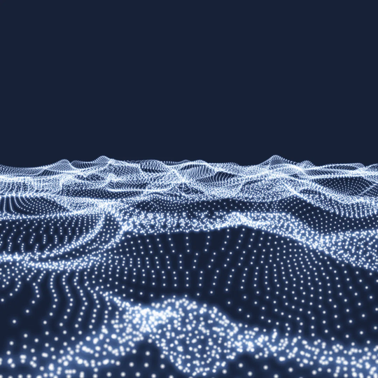 Abstract Science Or Technology Background. Graphic Design. Network Illustration With Particle. 3D Grid Surface. Cyberspace Grid.