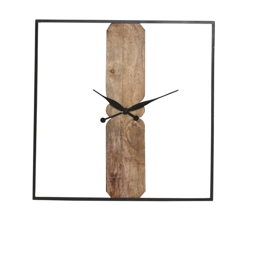 Erwin 75cm Wall Clocks for Living Room Decor, Wooden Square Modern Wall Clock For Bedroom