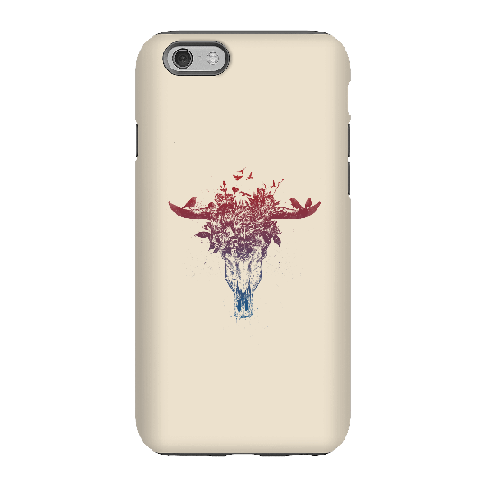 Balazs Solti Skulls And Flowers Phone Case for iPhone and Android - iPhone 6S - Tough Case - Gloss